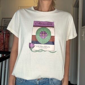 ISOLDA Amazônia Vitória Régia Graphic Tee Cream Short Sleeve Size G (Large)